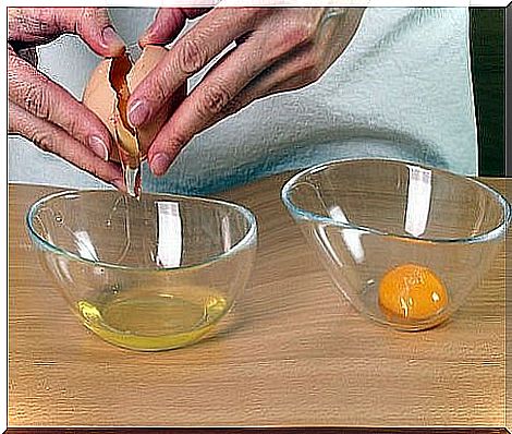 woman separating egg whites