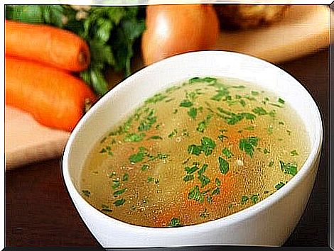 Chicken and vegetable broth