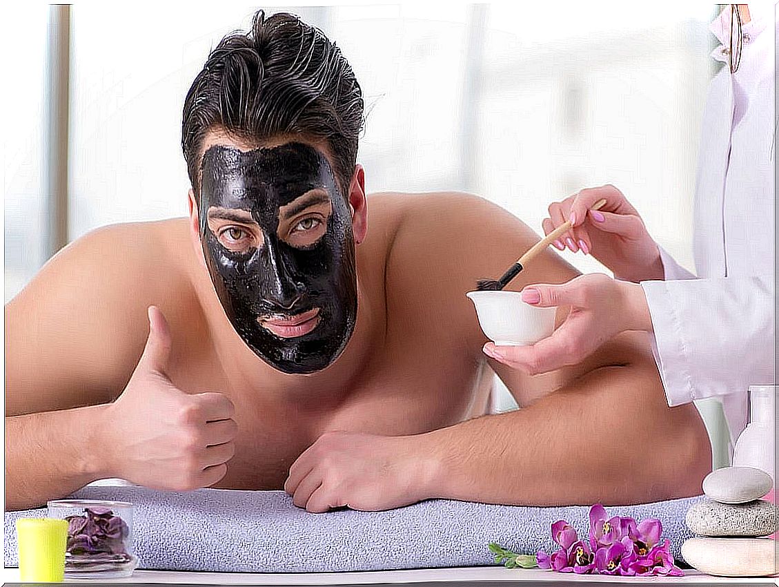 Face care mask for men.