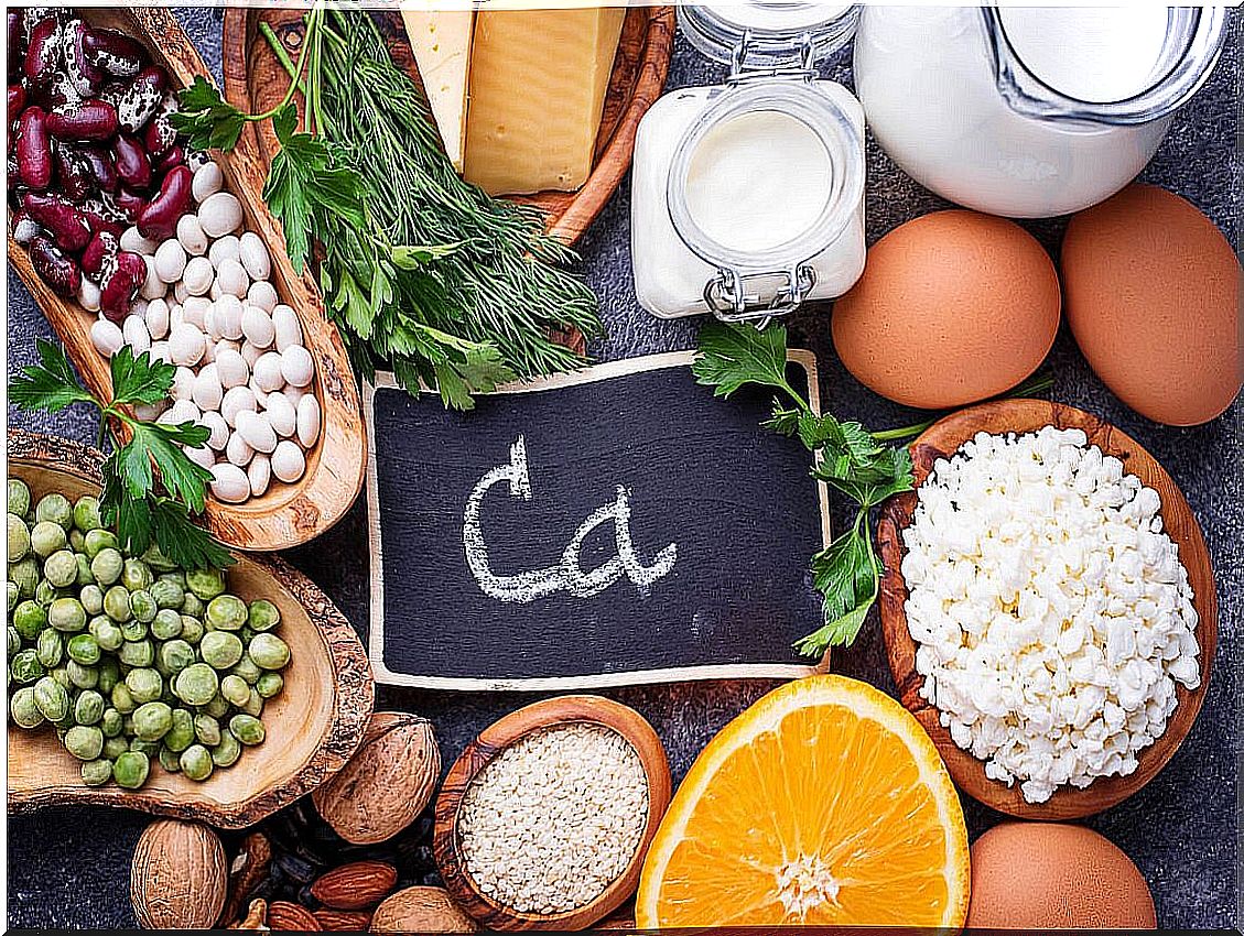 Calcium present in food.