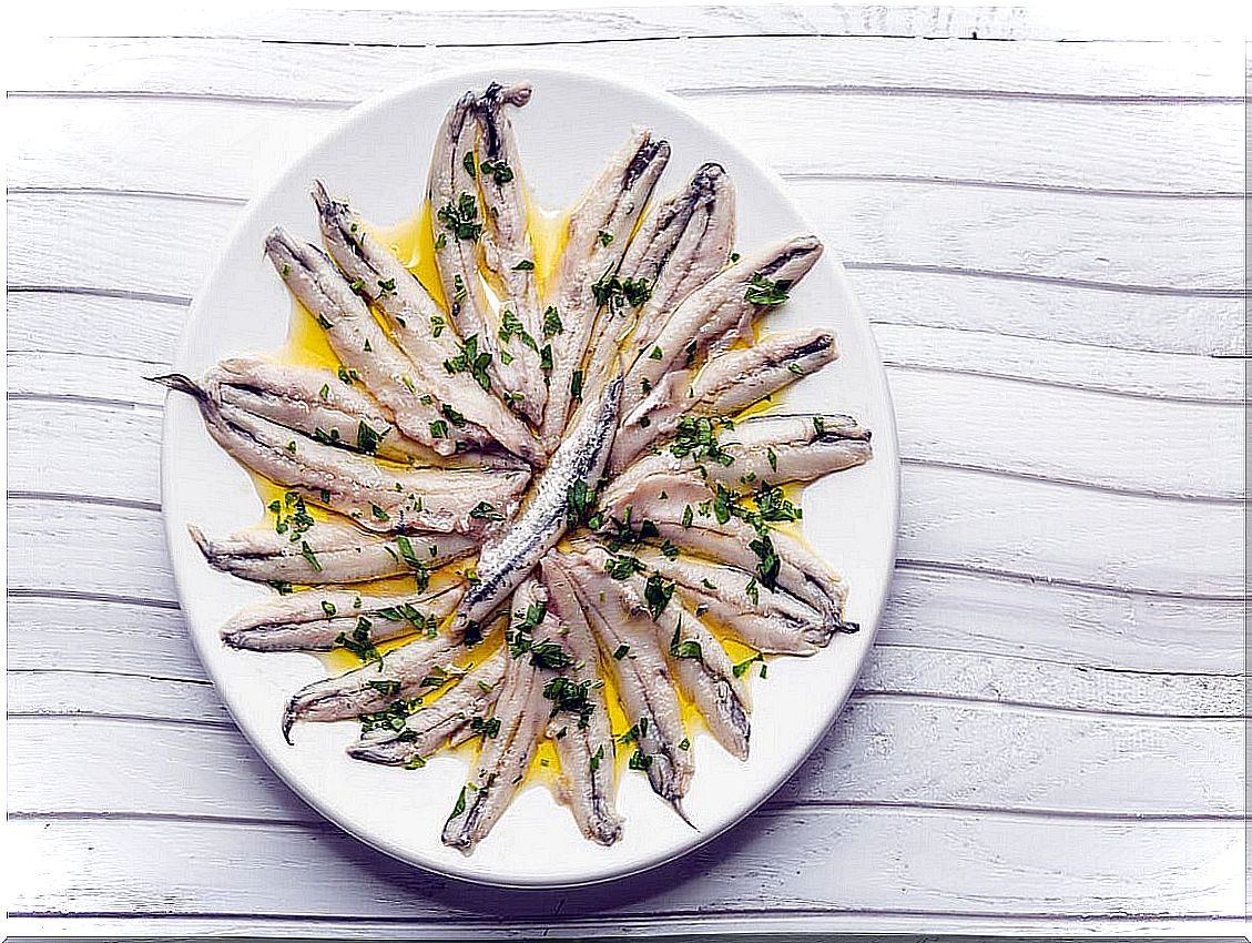 Anchovies for the cherry gazpacho.