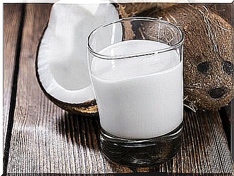 glass of coconut milk