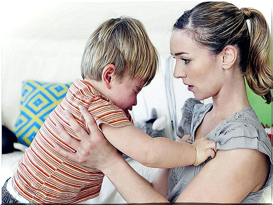 Boy with a tantrum showing separation anxiety disorder